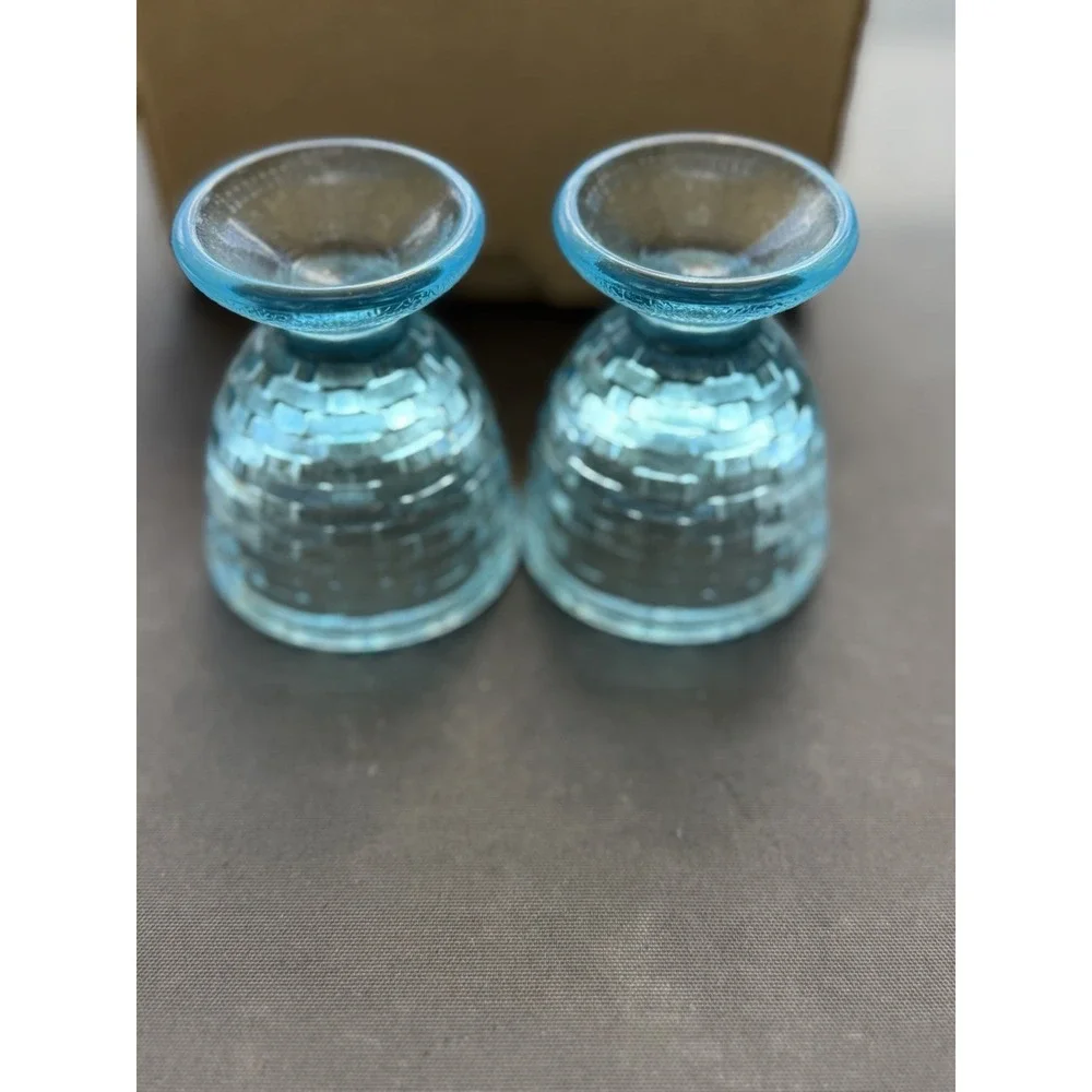 Longaberger Pottery SET OF TWO ROBINS EGG BLUE EGG CUPS